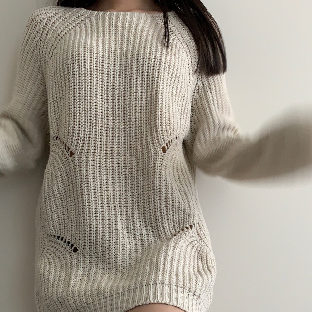 adorable cream sweater dress